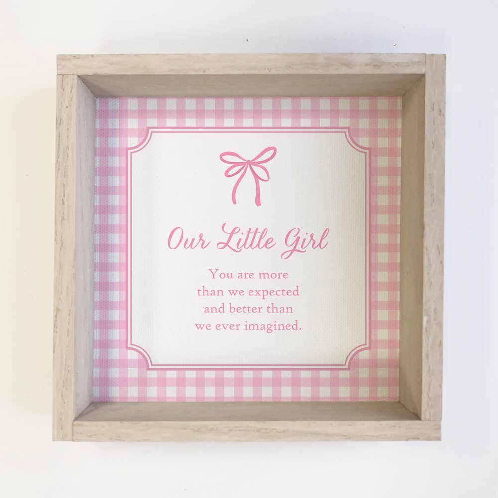 Gingham Pink Our Little Girl