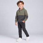 Olive & Charcoal Shawl Collar Sweater