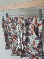 Boys Green Camouflage Pocket Shorts