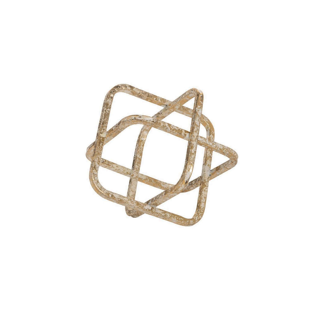 Brass Boho Metal Cube Accent