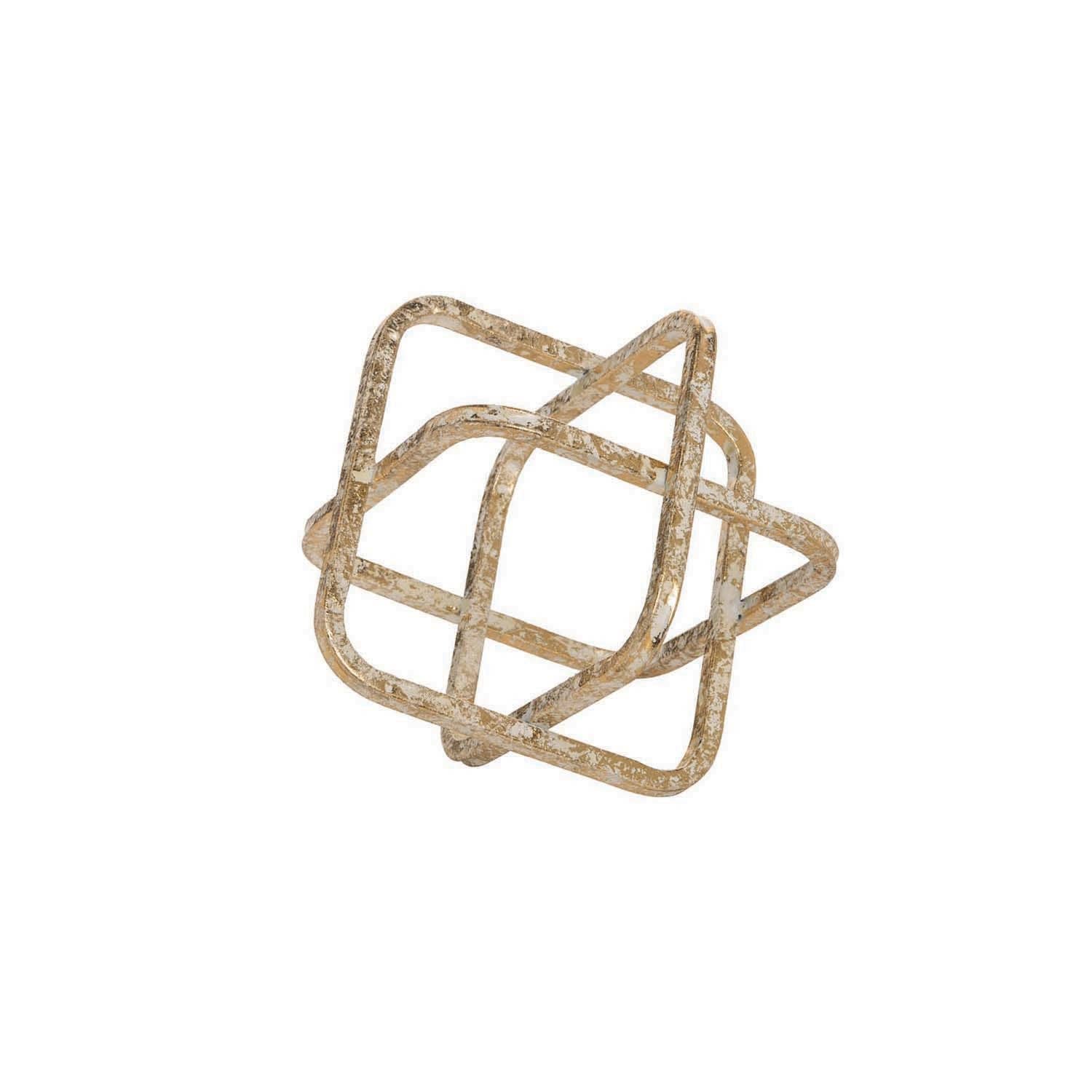 Brass Boho Metal Cube Accent