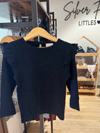 Ruffle Long Sleeve Dark Sapphire