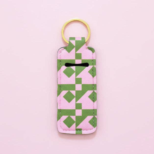 Lip Balm Keychain Holder - Pink&Green