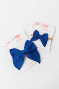 Classic Hair Bow Clip - Royal Blue