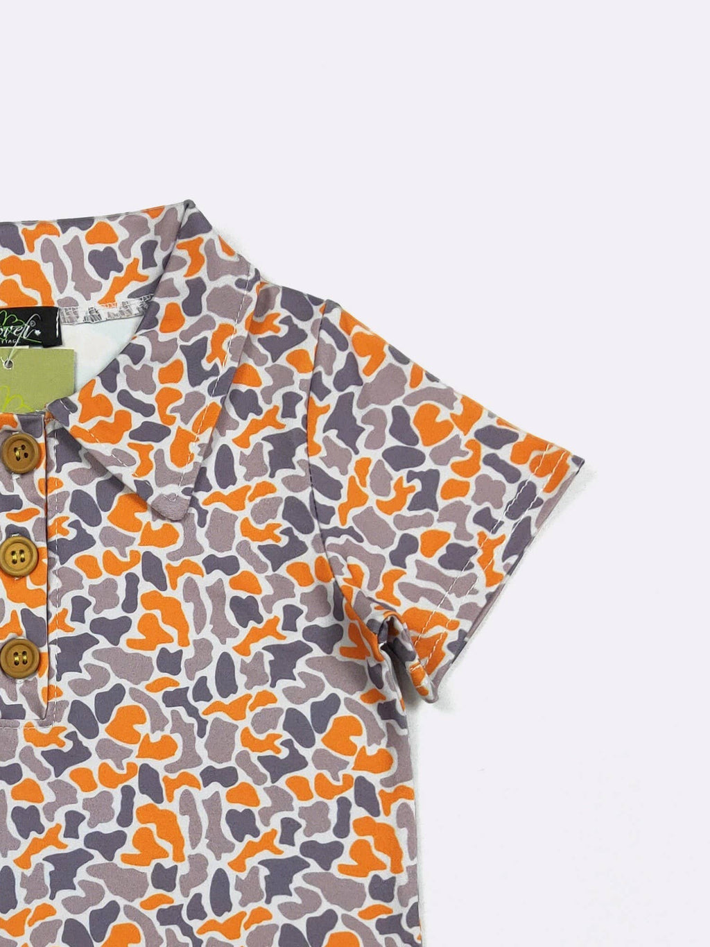 Orange Camo Boy Collar Shirt