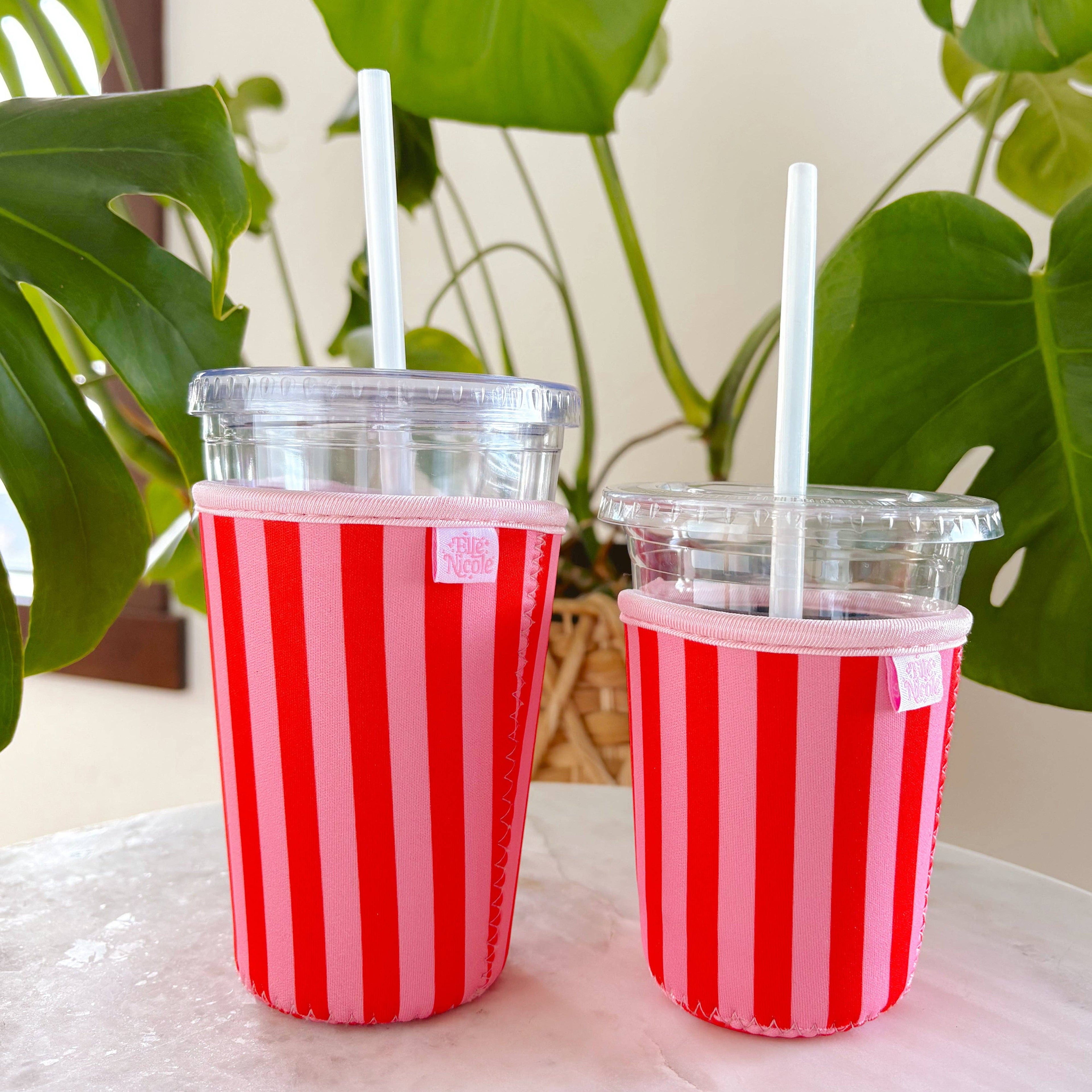 Iced Drink Sleeve - Pink&Red 24oz
