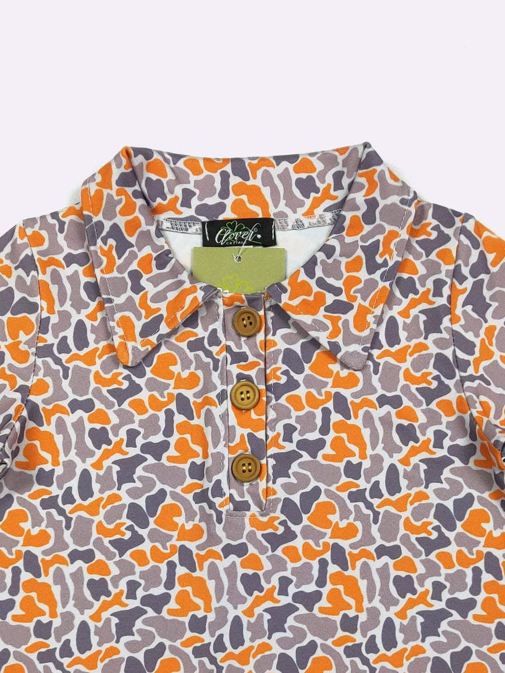 Orange Camo Boy Collar Shirt