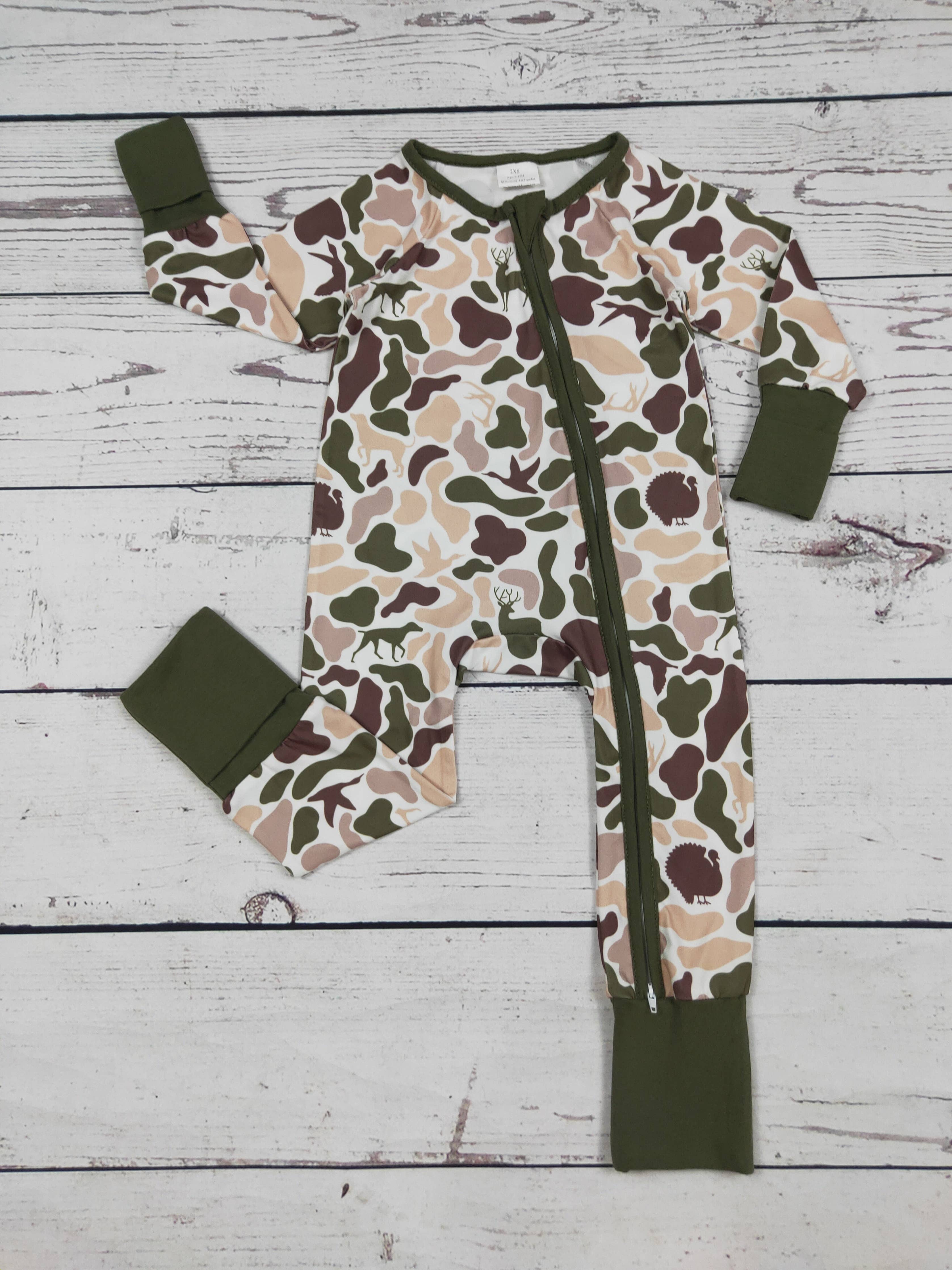 Camo Printed Baby Zippy