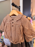Cinnamon Gingham Romper
