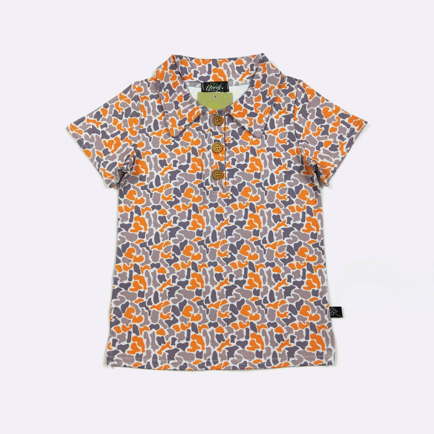 Orange Camo Boy Collar Shirt