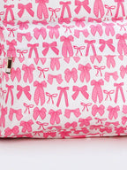 Bow Print Girls Canvas Backpack