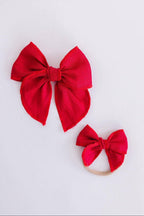 Classic Hair Bow Clip - Red