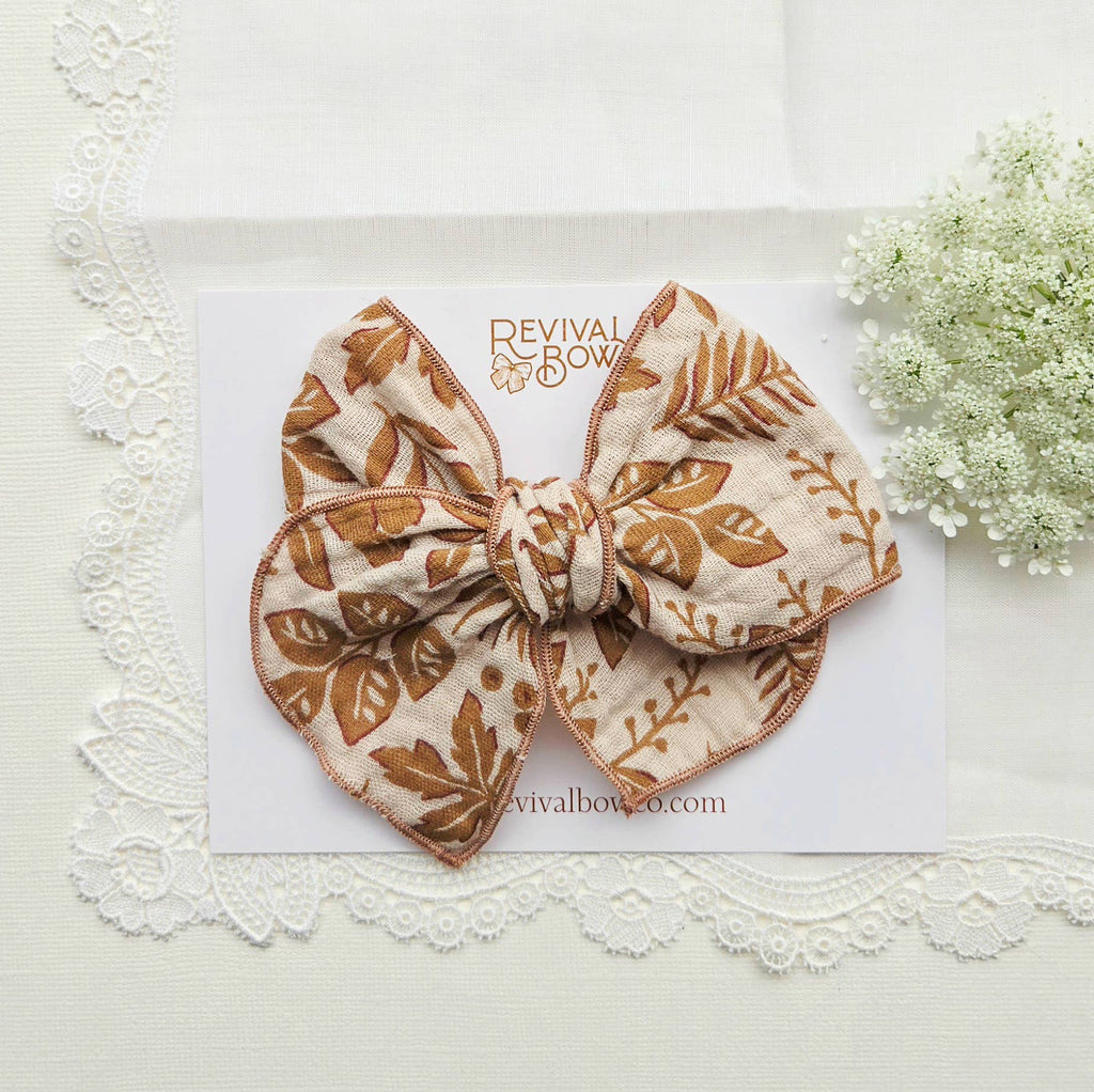 Fable Bow on Clip • Autumn Leaves