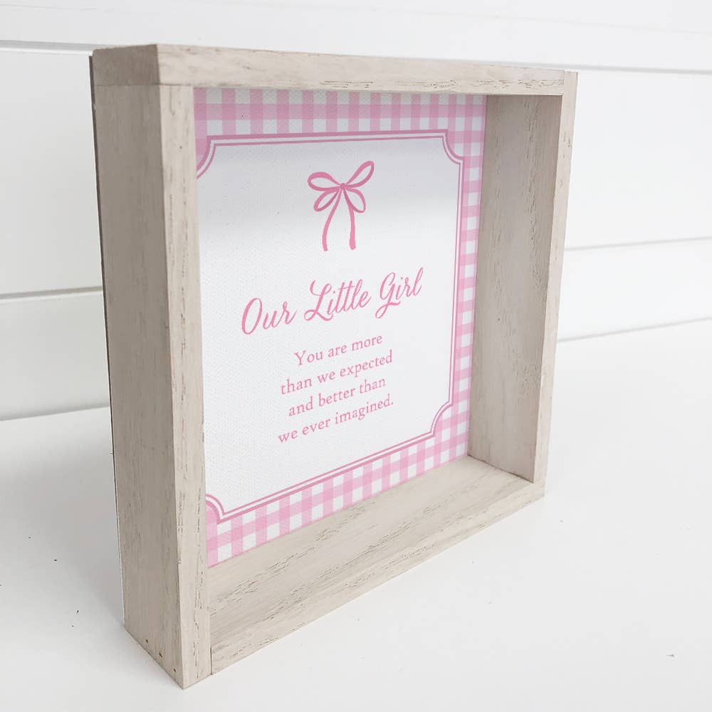 Gingham Pink Our Little Girl