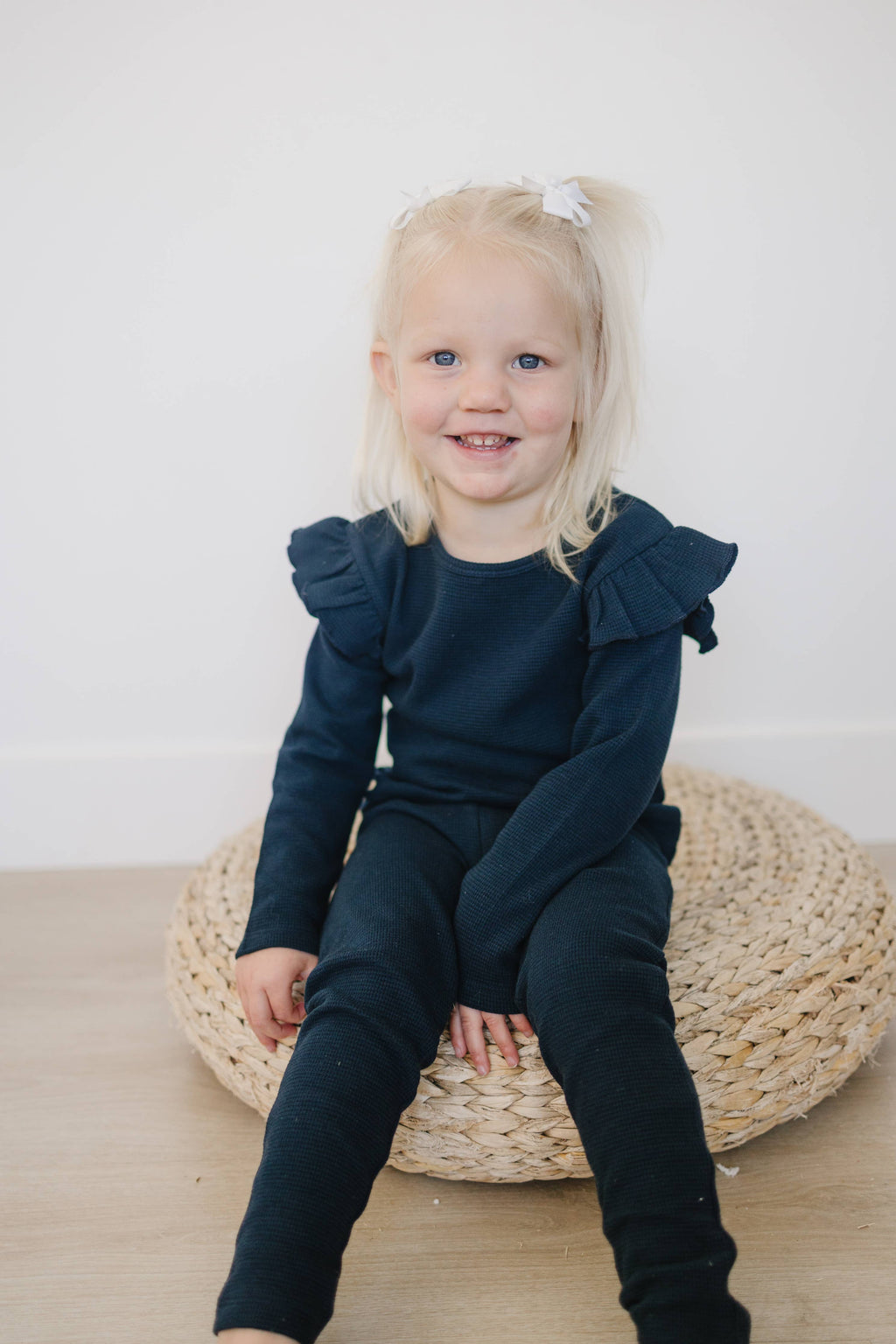 Ruffle Long Sleeve Dark Sapphire