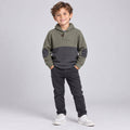 Olive & Charcoal Shawl Collar Sweater
