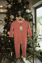 Candy Cane Dreams Ribbed Bamboo Romper