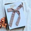Long Tail Ribbon Bow on Clip • Cinnamon Check