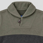 Olive & Charcoal Shawl Collar Sweater