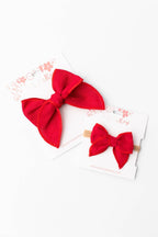 Classic Hair Bow Clip - Red