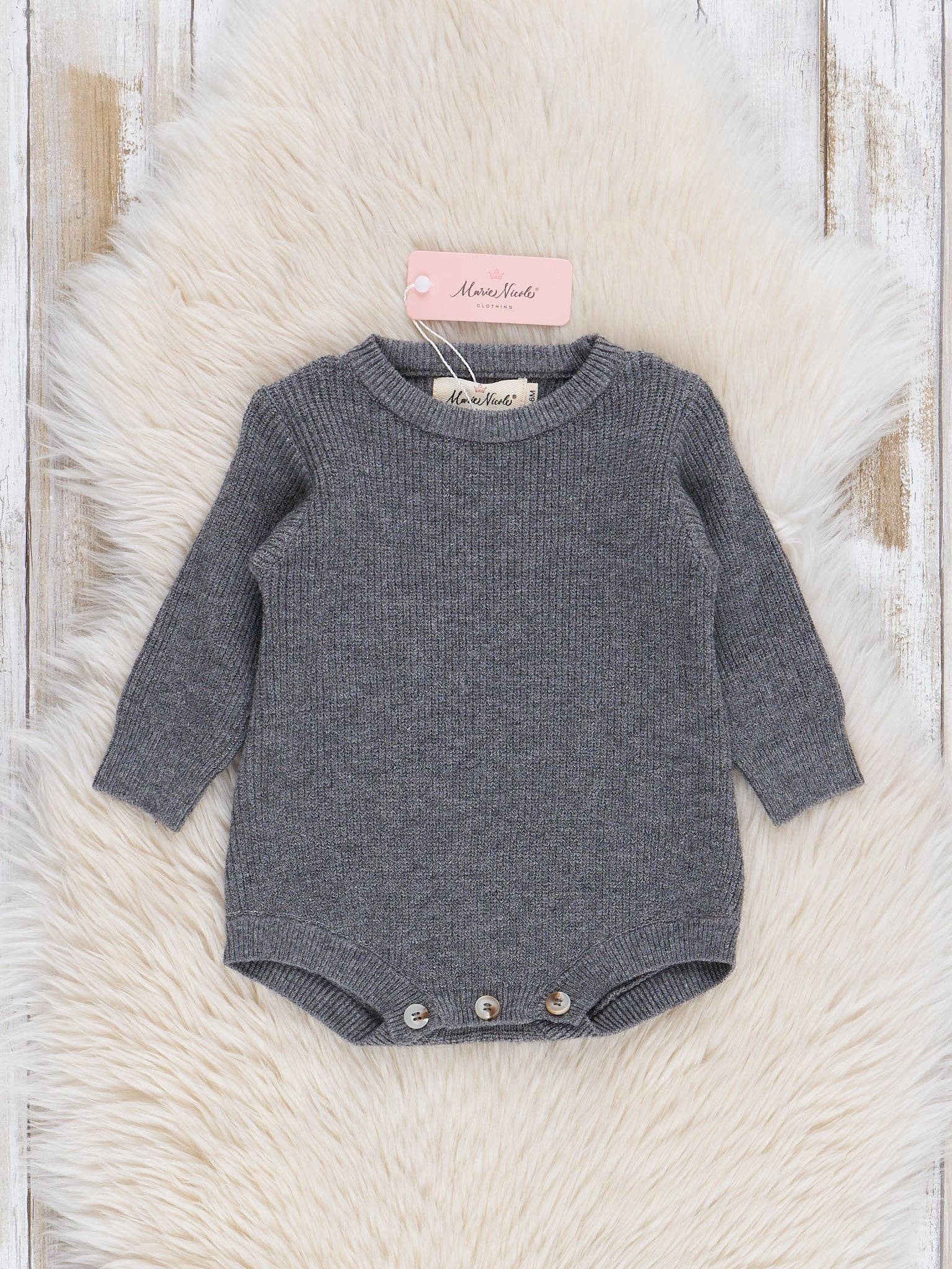 Grey Sweater Knit Onesie